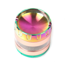 58mm 4 layer metal transparent smoke grinder colorful gradient color tobacco grinder smoking accessories